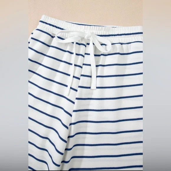 Viv- Striped Navy and White Set